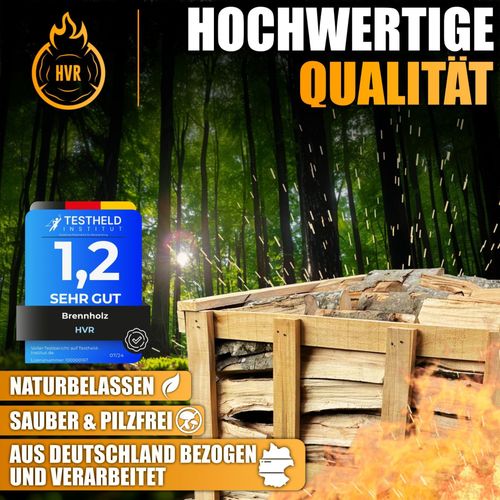 HVR Brennholz Buche - 1,8 Raummeter auf Palette, ofenfertig & trocken