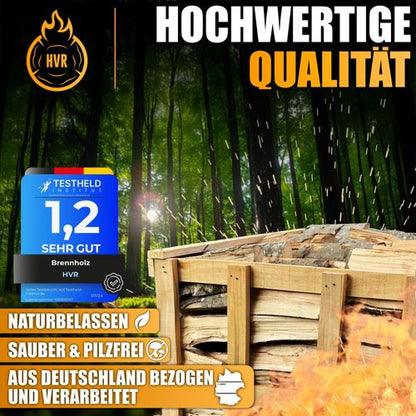 HVR Brennholz Buche - 1,8 Raummeter auf Palette, ofenfertig & trocken